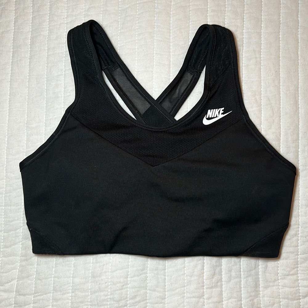 nike sports bra, black